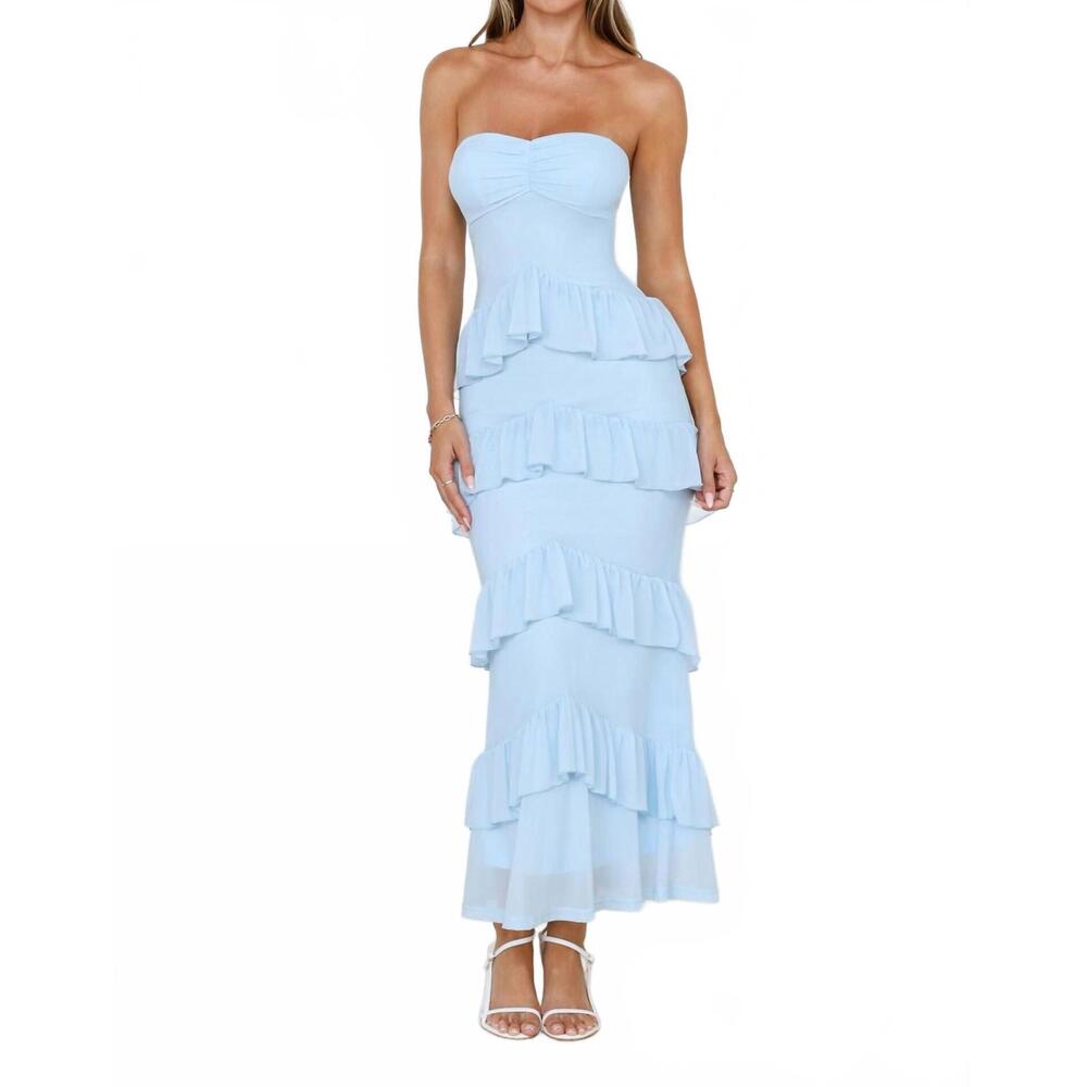 NEW ONE & ONLY the belle maxi dress in blue
